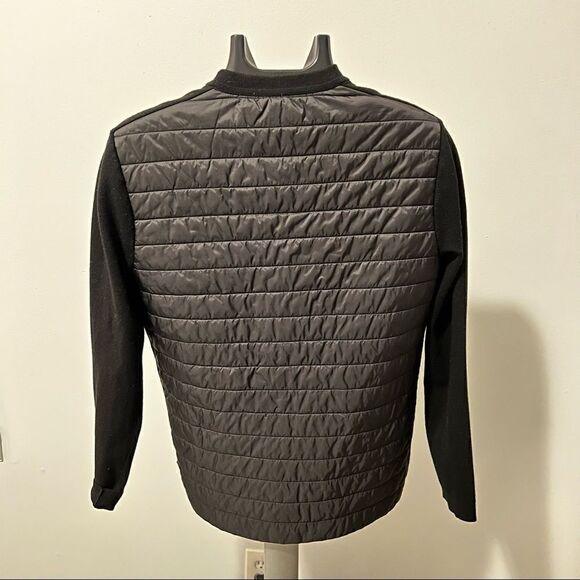 Michael Kors Mens Button Down Cardigan Sweater Black Nylon Back Extra Small - Picture 3 of 5